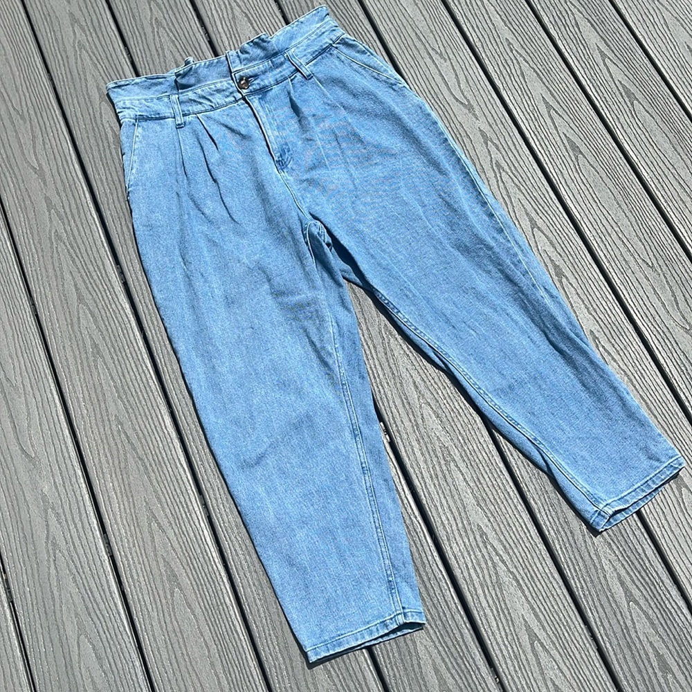 High Waist Statement Straight Leg Jeans
